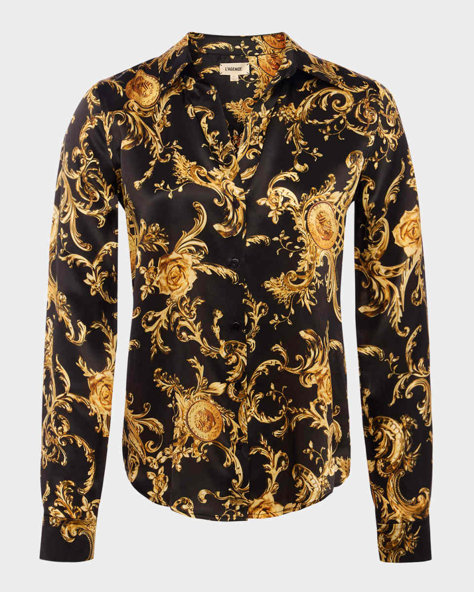 Tyler Barocco Swirl Silk Blous